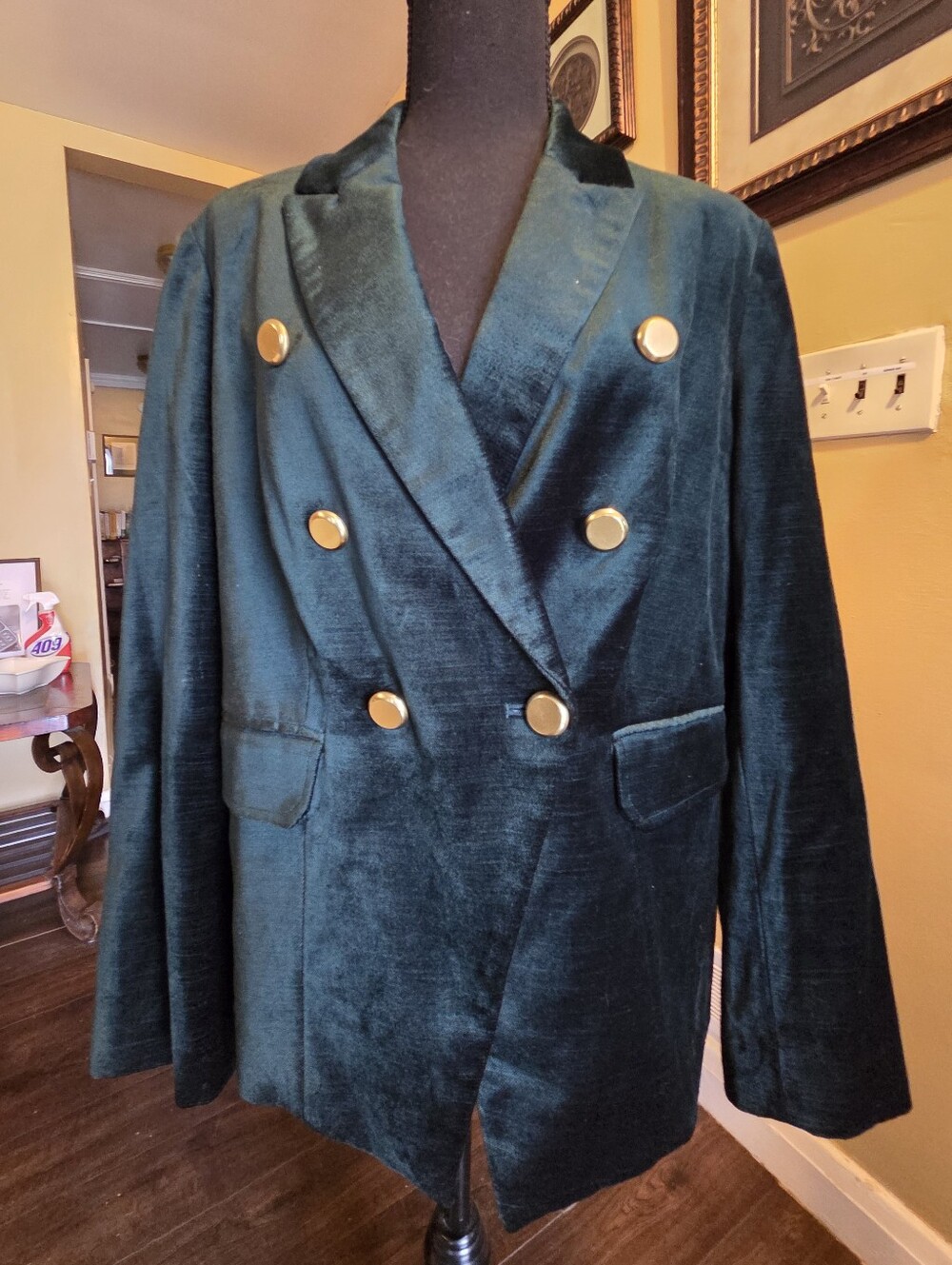 Chicos Velvet Double-Breasted Vintage Blazer | Size Large - Picture 2 of 6
